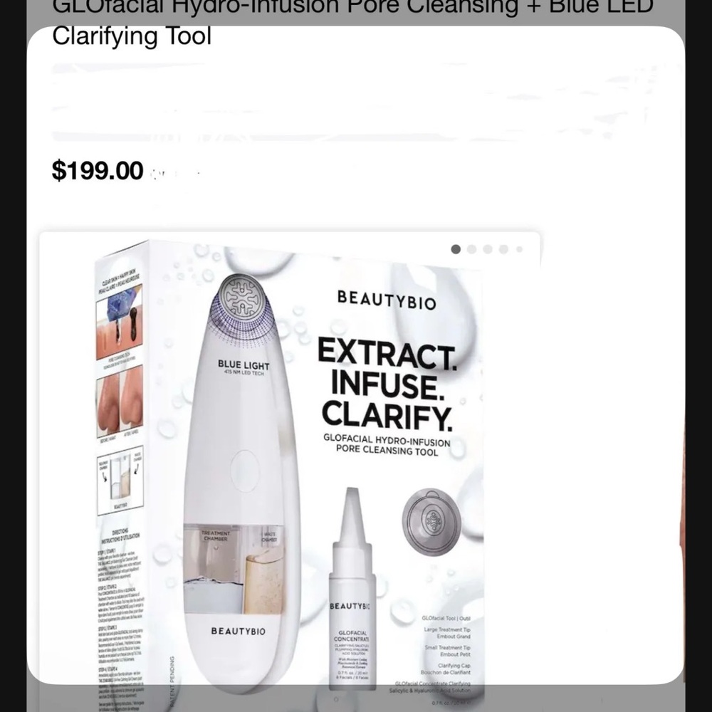 BeautyBio White Pore Cleansing Tool with Blue LED